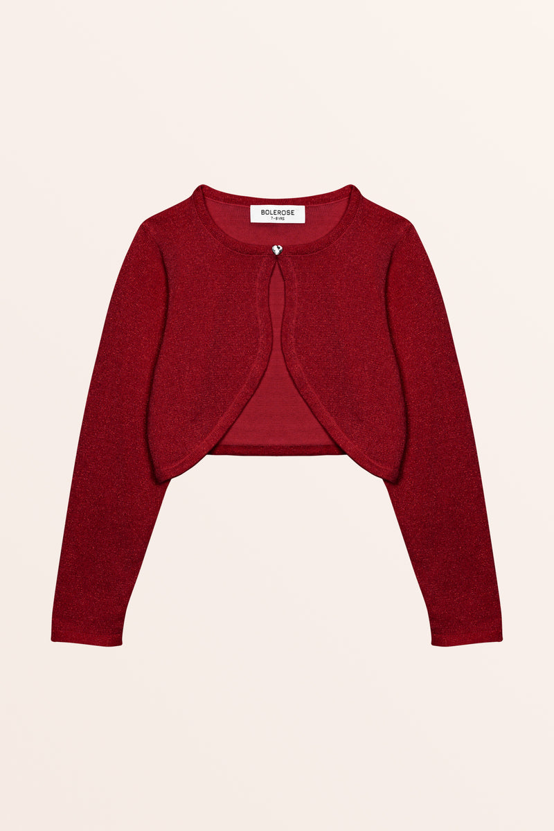 Girls Sparkly Bolero Red