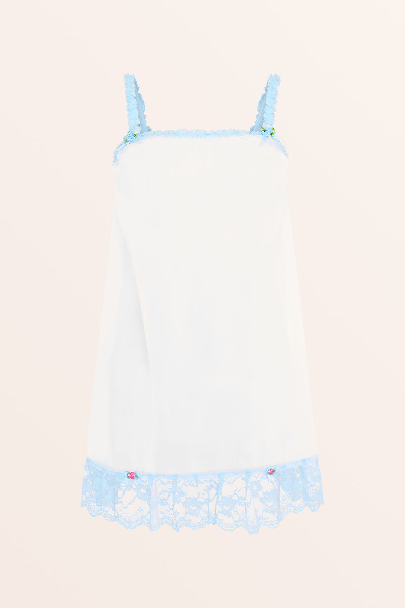 Backless Satin Floral Sheer Side Babydoll Nightdress