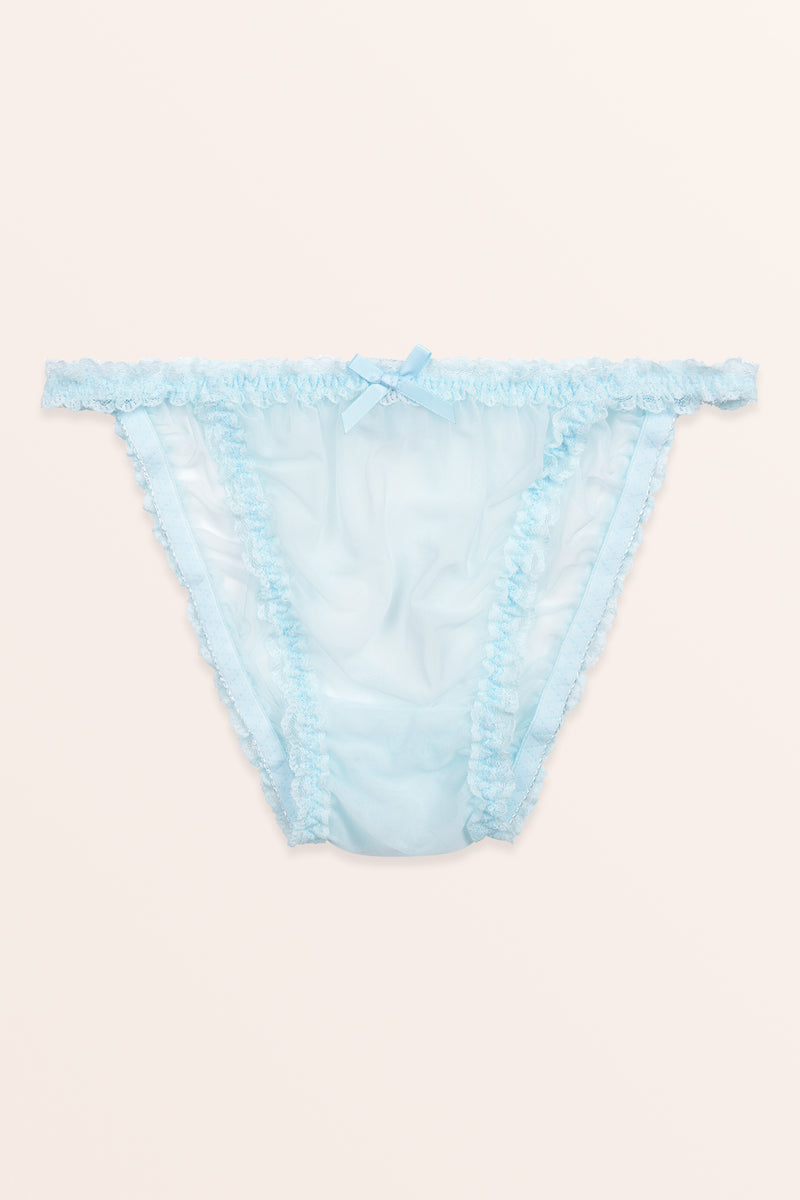 Sheer Frilly Panties - Baby Blue – BlackButterfly