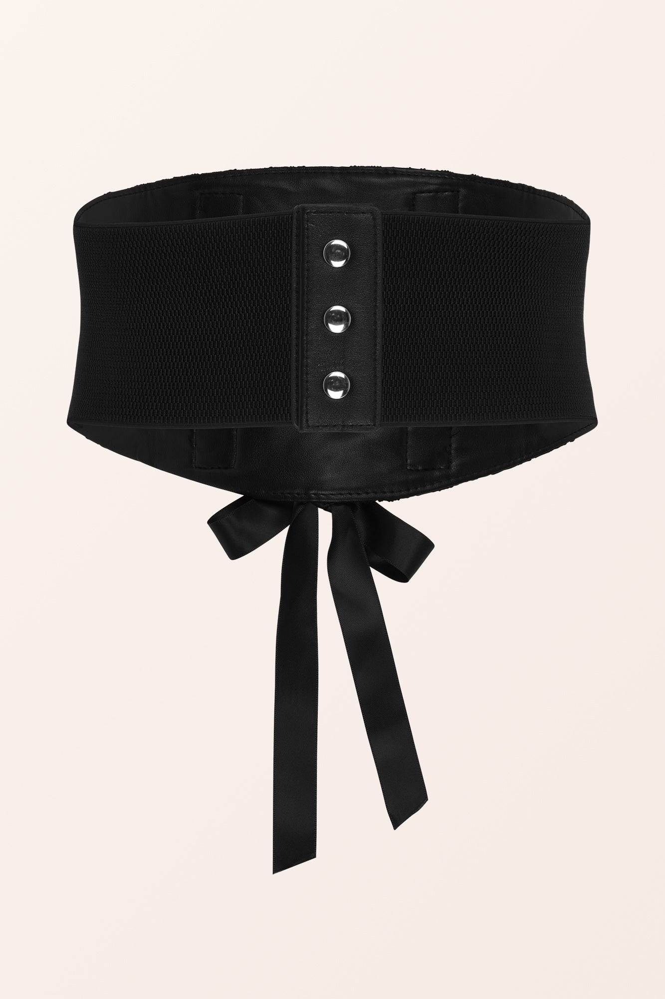 7697 Corset Belt For Women Lace Up Leather Butterfly Elastic Waspie Corset Waist Belt for Women, Faux Leather Wide Elastic Tie  main image 2