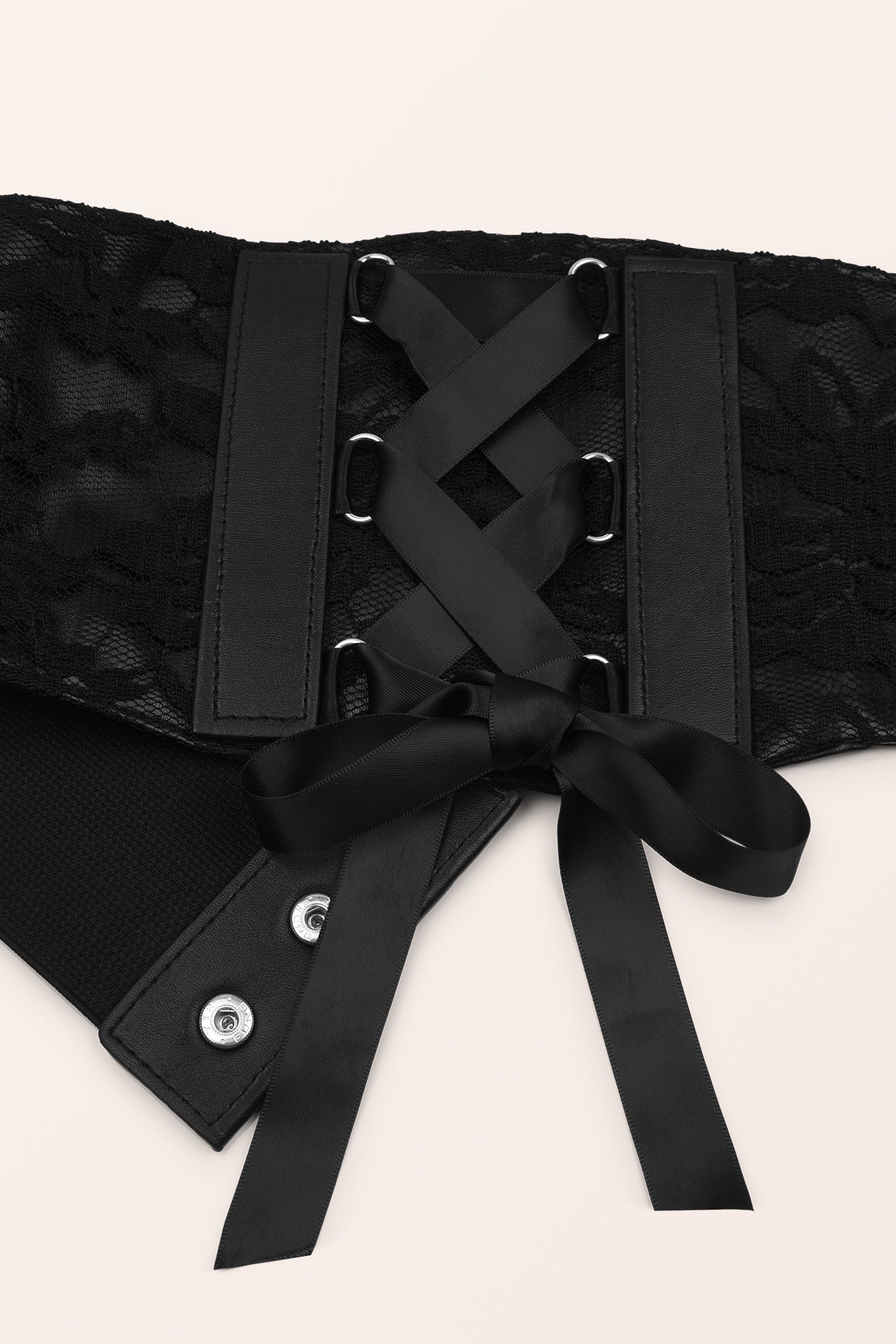 Ceinture Corset élastique Large - Noir, Taille 75, Bouton Pression, Style Féminin