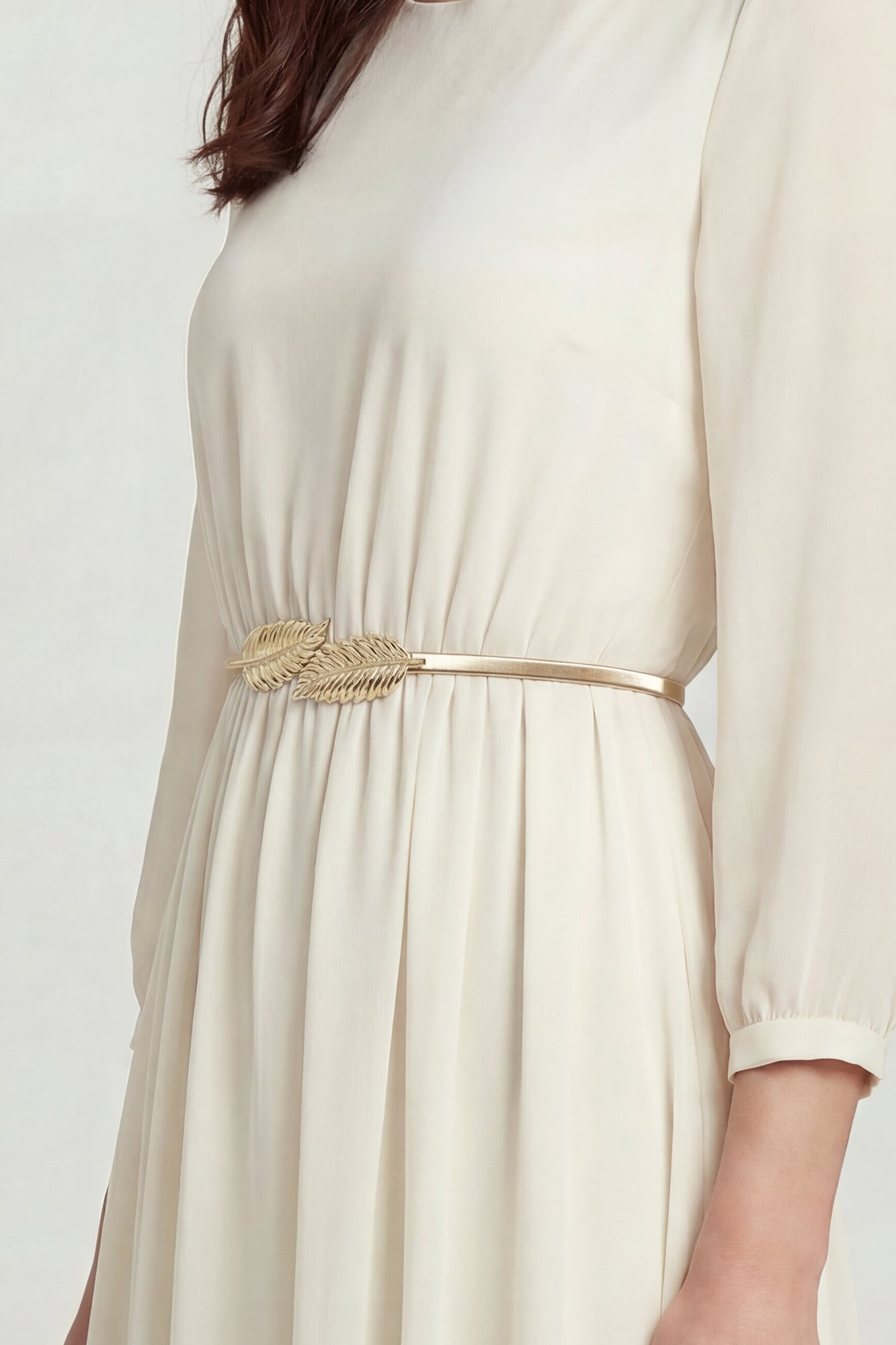 gold leaf belt for dress Metallic Chain Leaf Belt