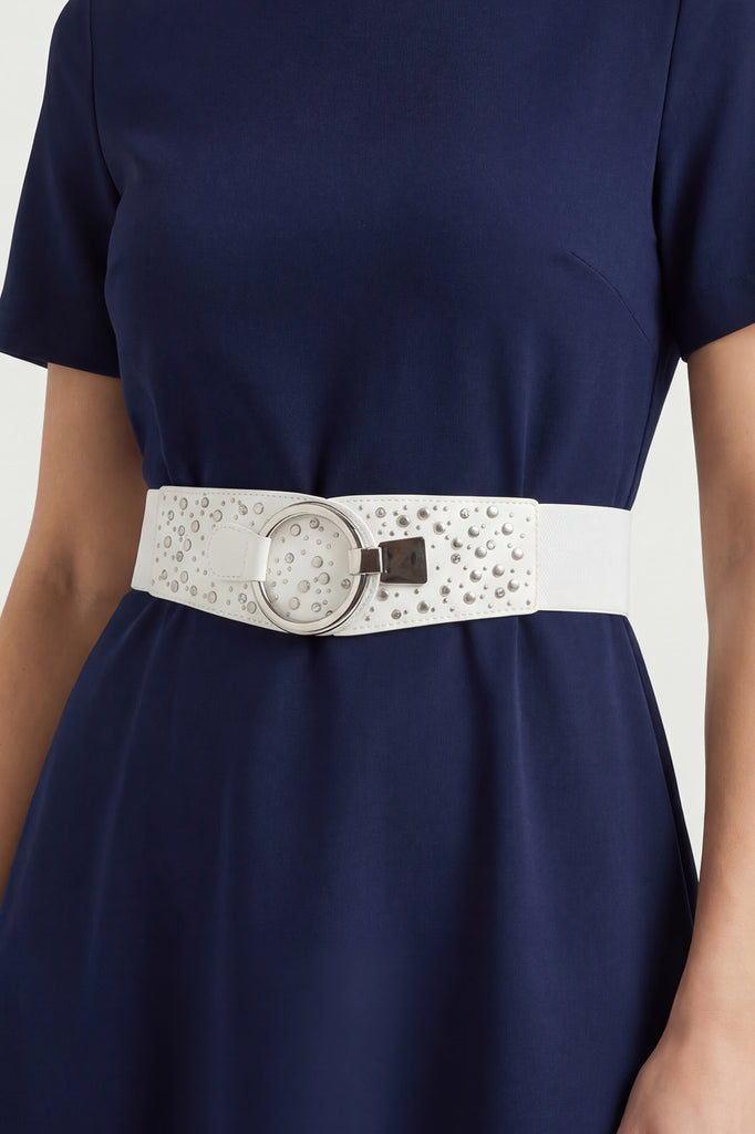 Classic Interlock Dress Belt - White BlackButterfly Classic Interlock Dress Belt - White BlackButterfly
