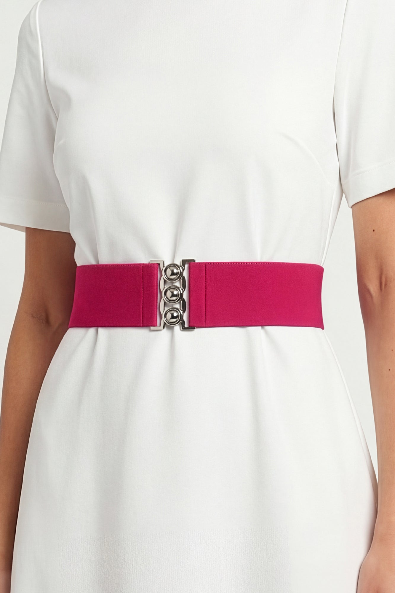 belt for dress Classic Triple Eye-Hook Dress Belt - Hot Pink - UK Size 22