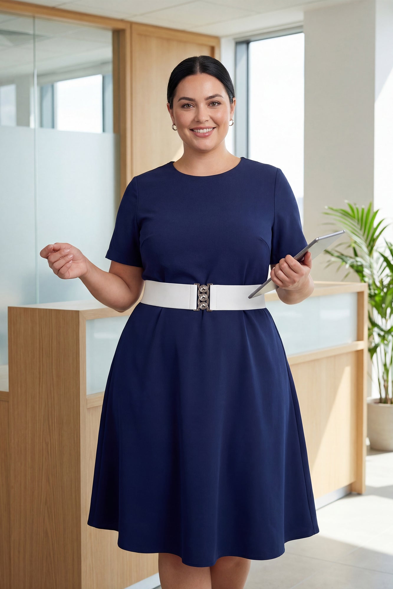 dress blue white belt Blue & White Striped Linen Shirt Dress Life According to Jamie