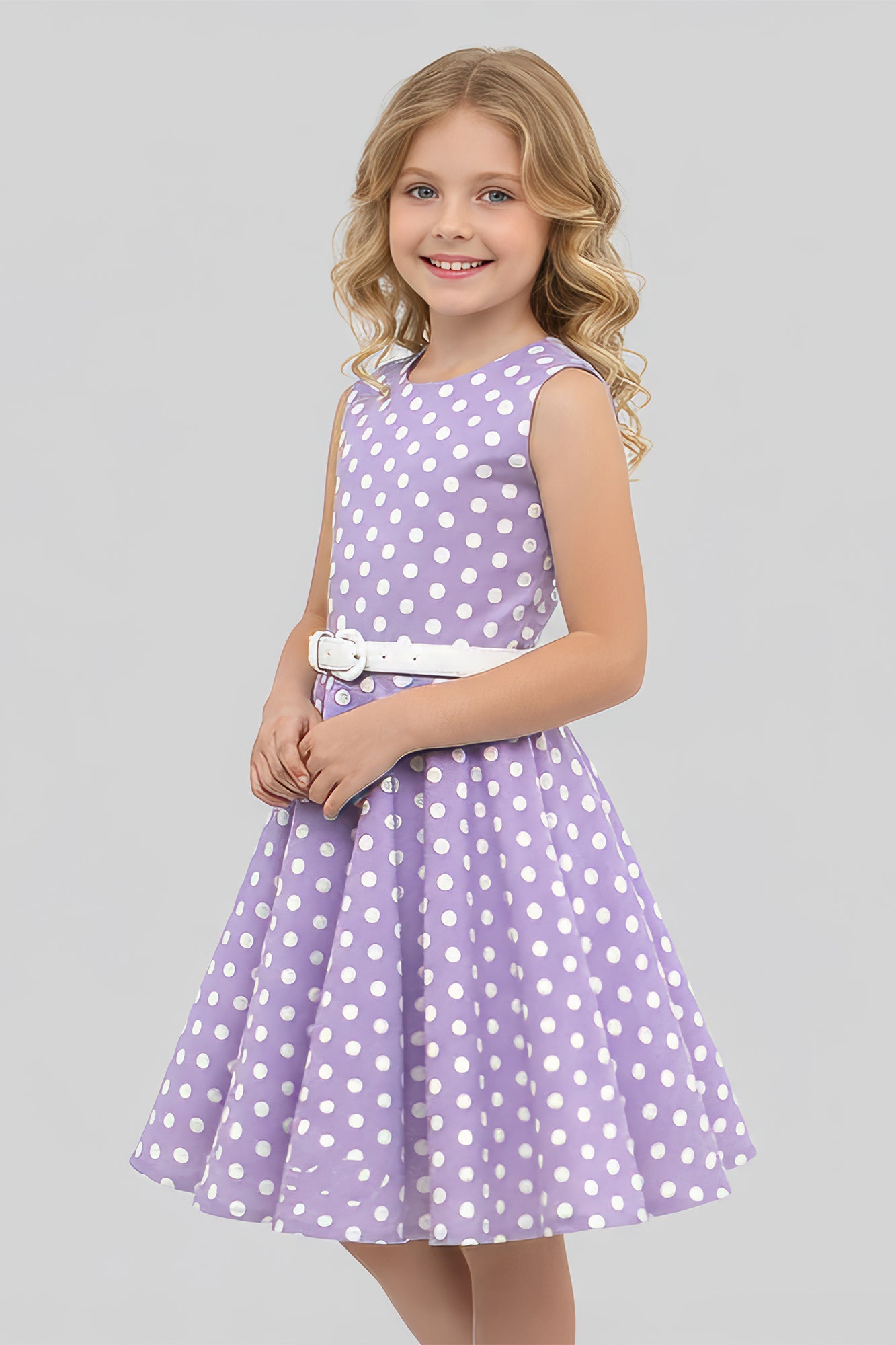 Kids Audrey Polka Dot Dress - Purple BlackButterfly Kids Audrey Polka Dot Dress - Purple BlackButterfly