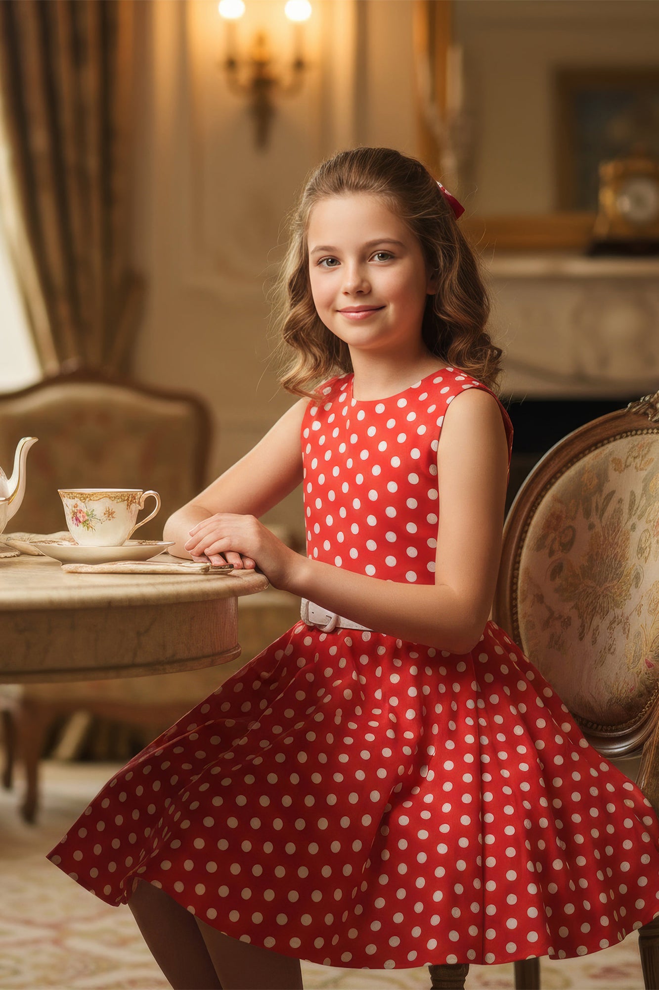 Kids Audrey Polka Dot Dress - Red BlackButterfly Kids Audrey Polka Dot Dress - Red BlackButterfly