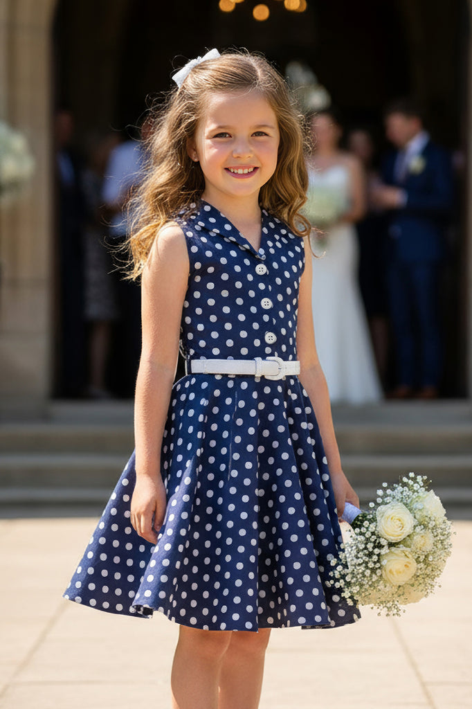 Kids Holly Polka Dot Dress - Royal Blue BlackButterfly Kids Holly Polka Dot Dress - Royal Blue BlackButterfly