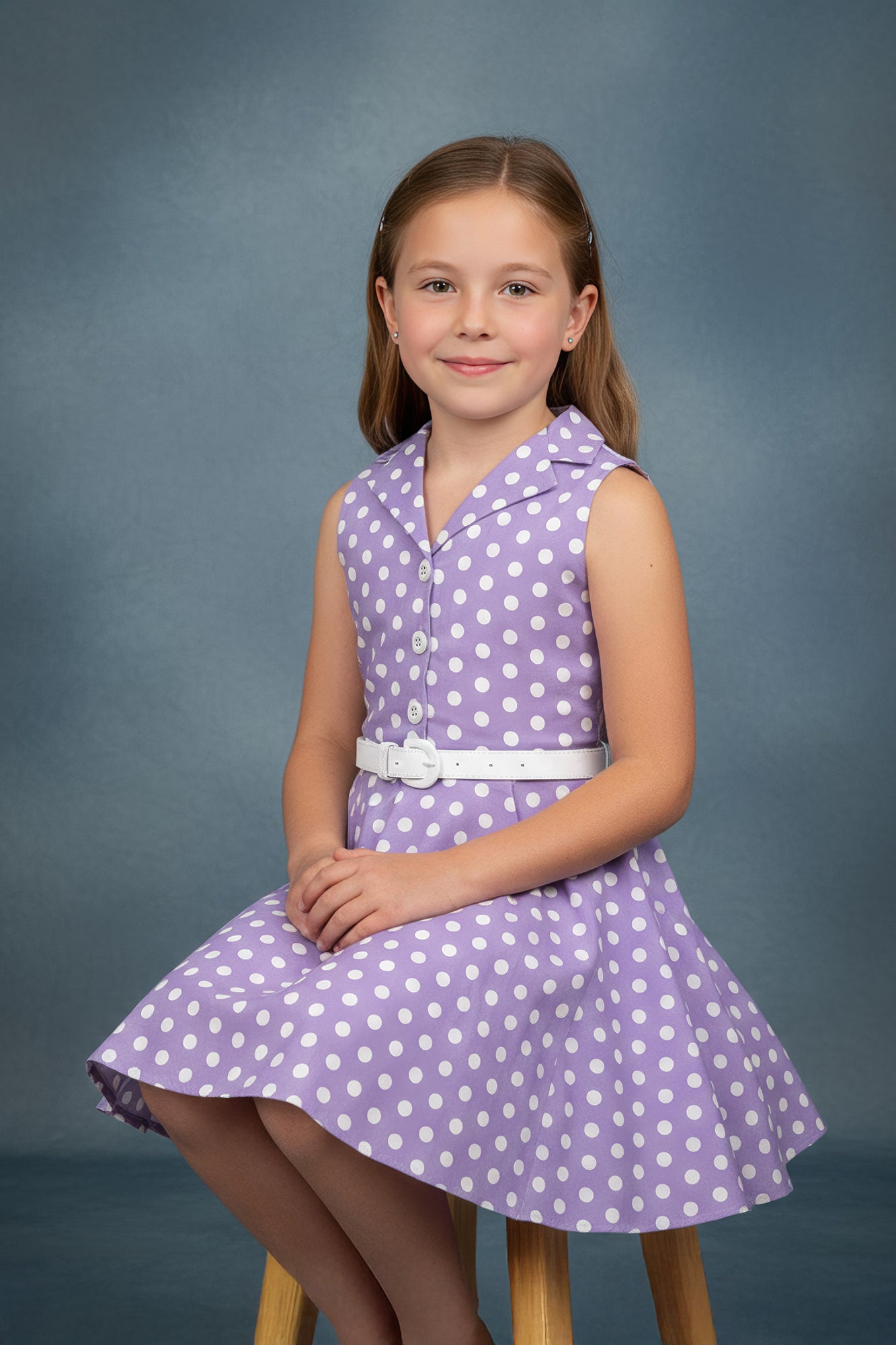 strapless open back dress Kids Holly Polka Dot Dress