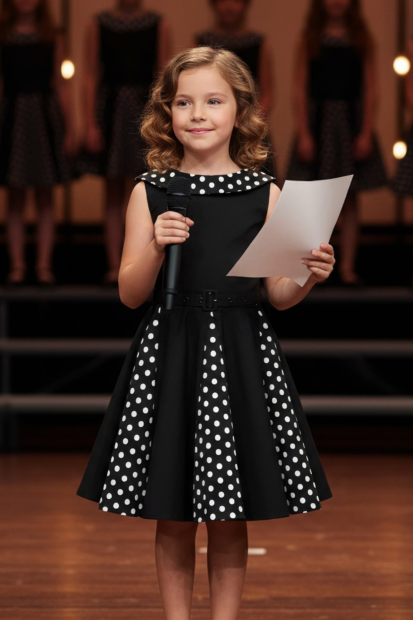 Kids Alexia Polka Dot Dress - Black – BlackButterfly