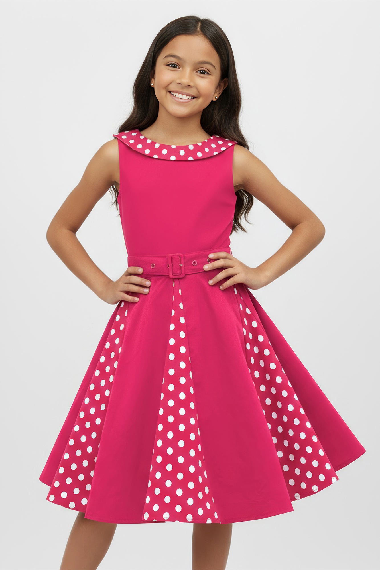 slim fit dress slacks Kids Alexia Polka Dot Dress