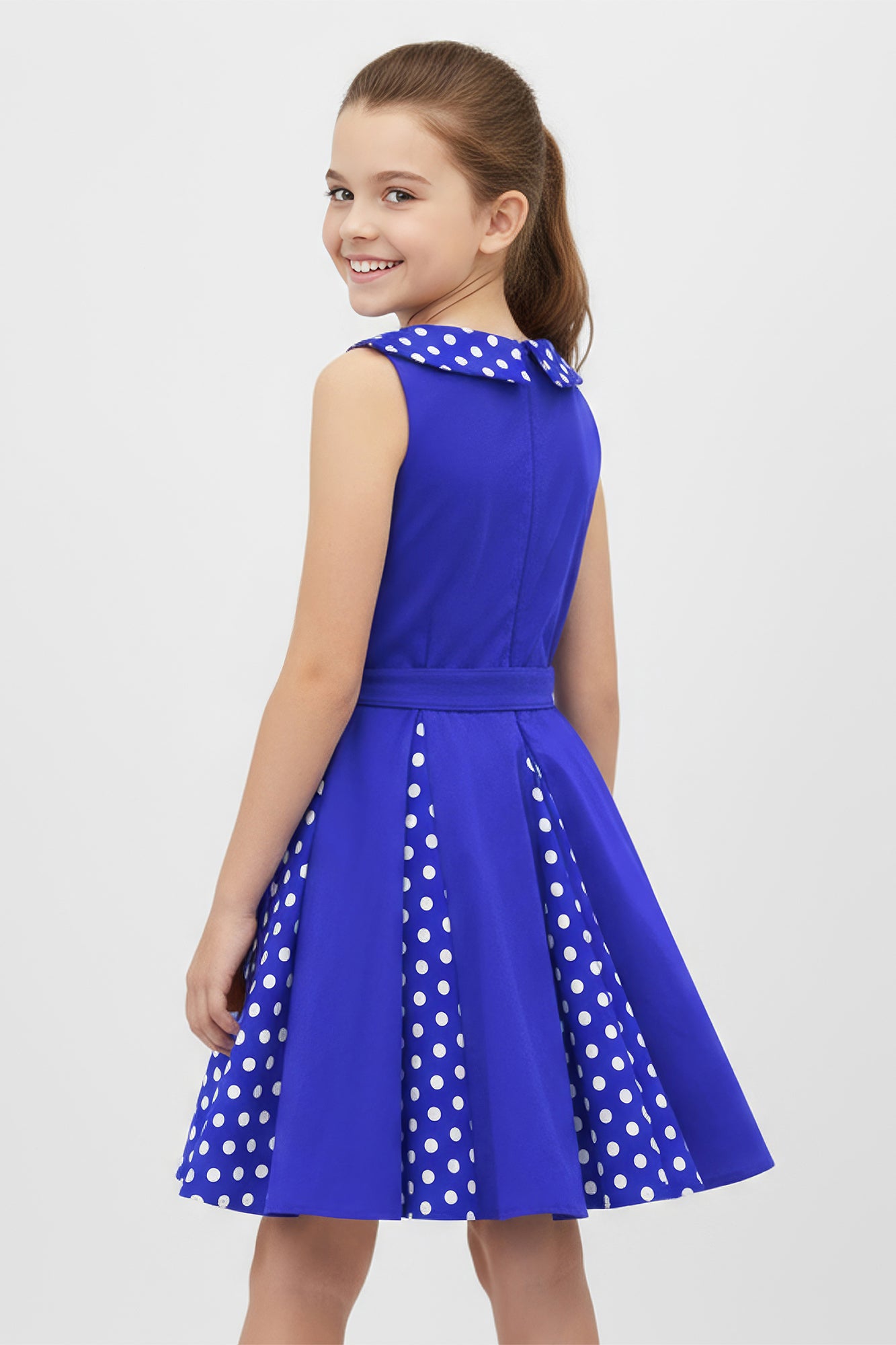 Kids Alexia Polka Dot Dress - Royal Blue – BlackButterfly