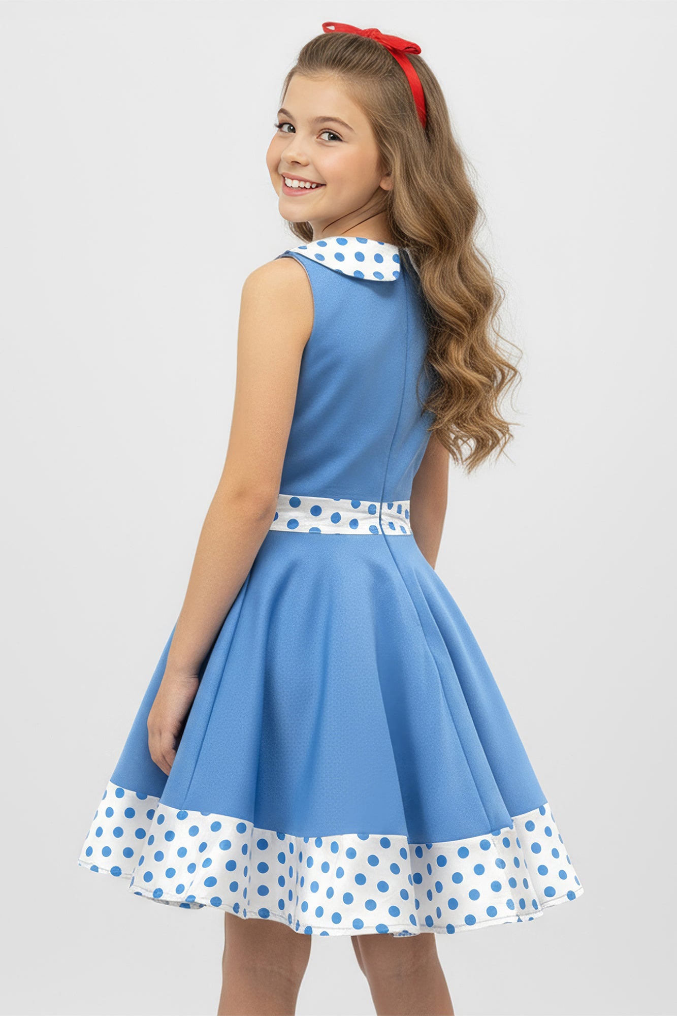 blue dress for baby girl Black/Silver Laser Dot & Velvet Show Choir Dress - Blues