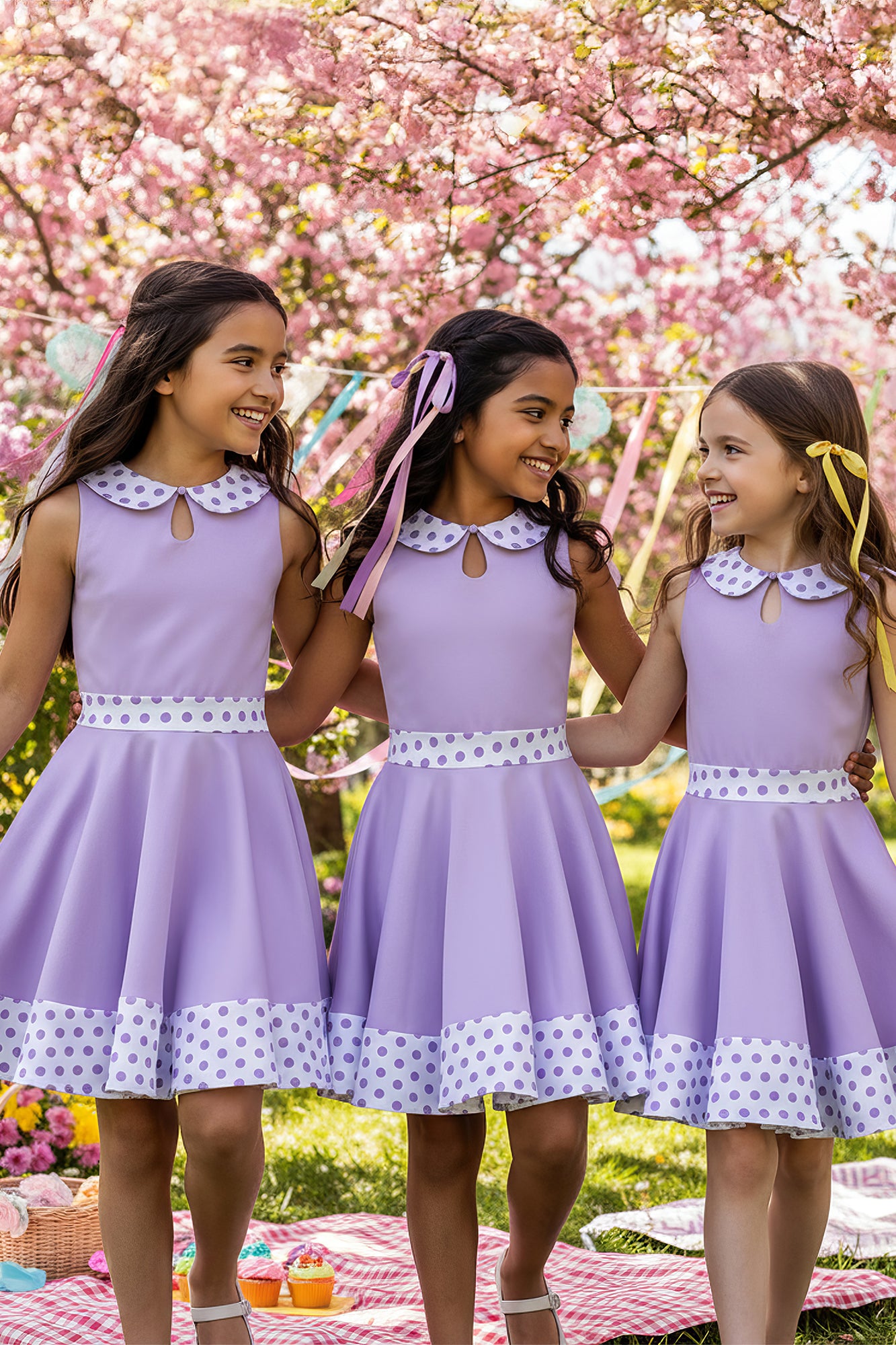 Kids Zoey Polka Dot Dress - Lilac – BlackButterfly
