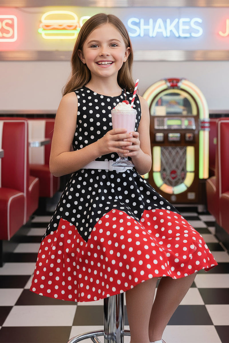 Kids Amy Polka Dot Dress - Black Red BlackButterfly Kids Amy Polka Dot Dress - Black Red BlackButterfly