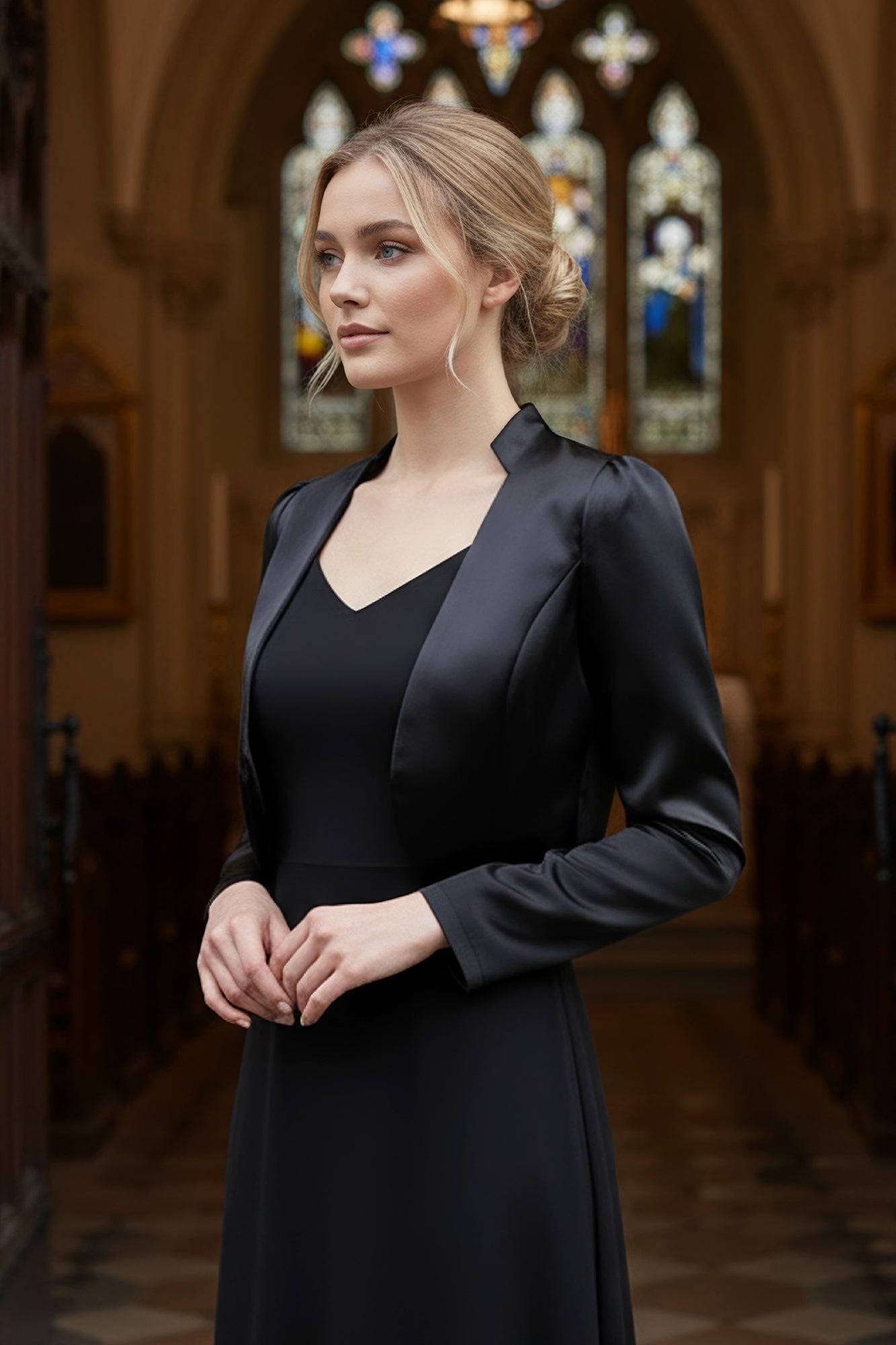Satin Long Sleeve Jacket