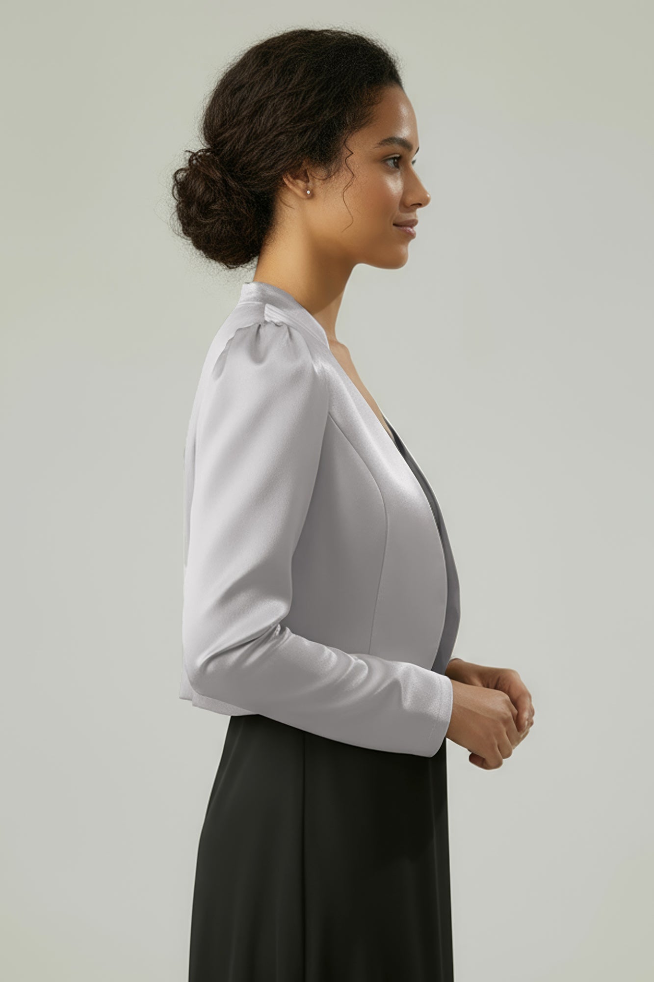 Ladies Jackets Silver Satin Bolero Jacket Lcziwo Womens Satin Cardigans  Comfy Soft Silk Elegant Tops Solid