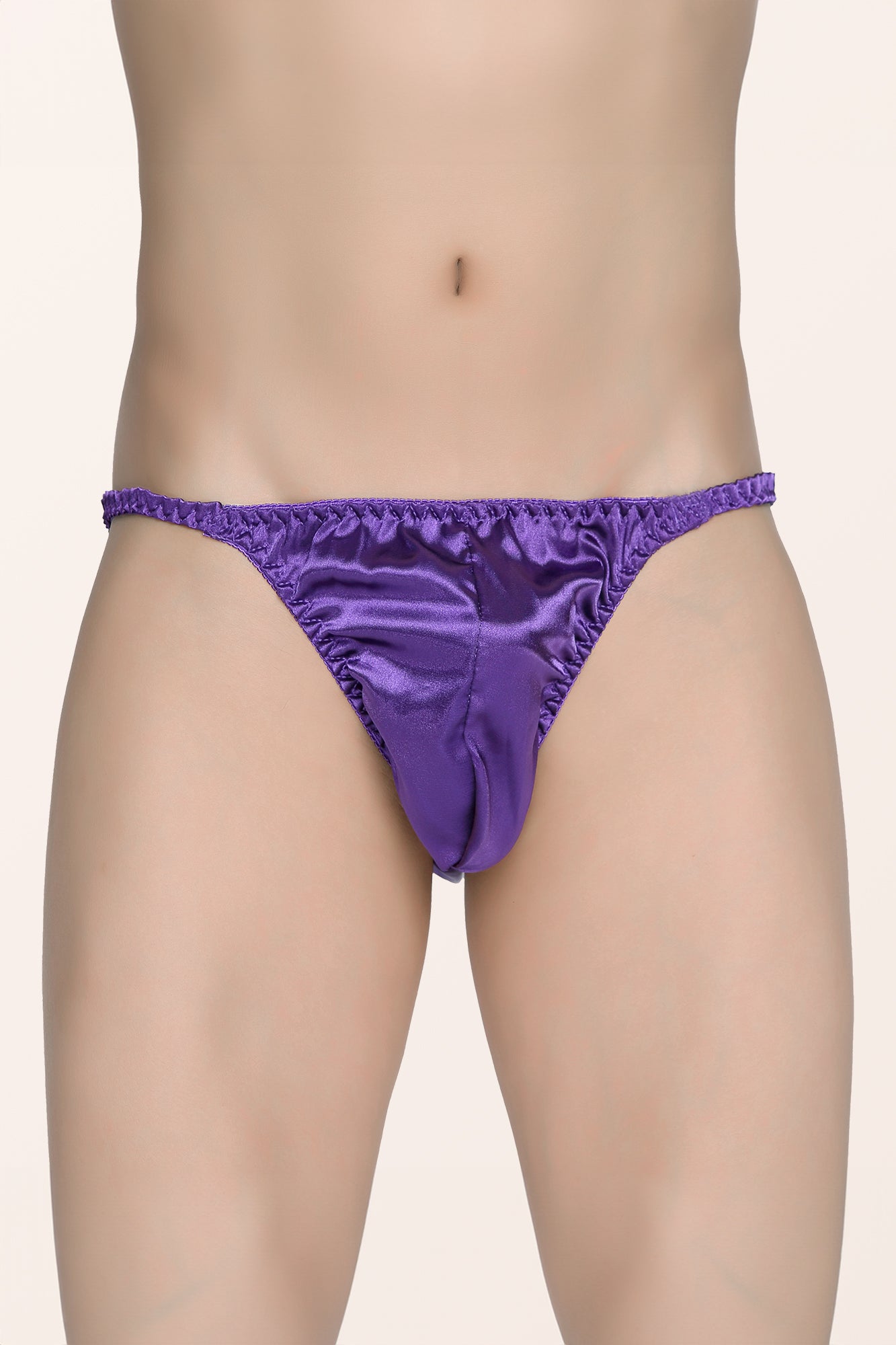 Men s Satin Tanga Briefs Indigo BlackButterfly