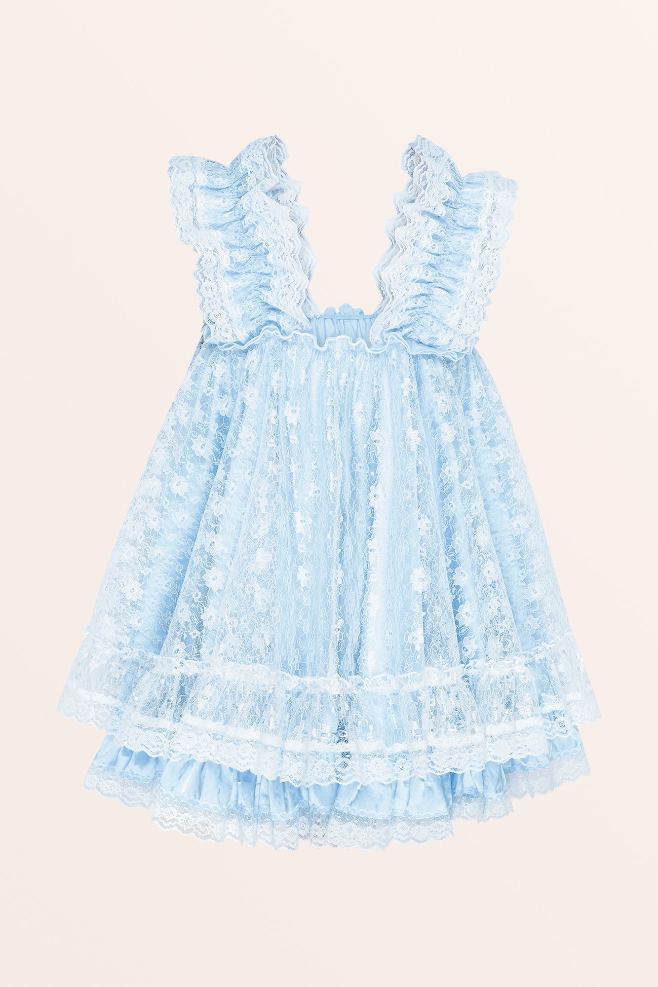Satini Lingerie Satin Sissy Babydoll Ruffles Frilly Lace Nightie Negligee Cosplay Nightwear Dress