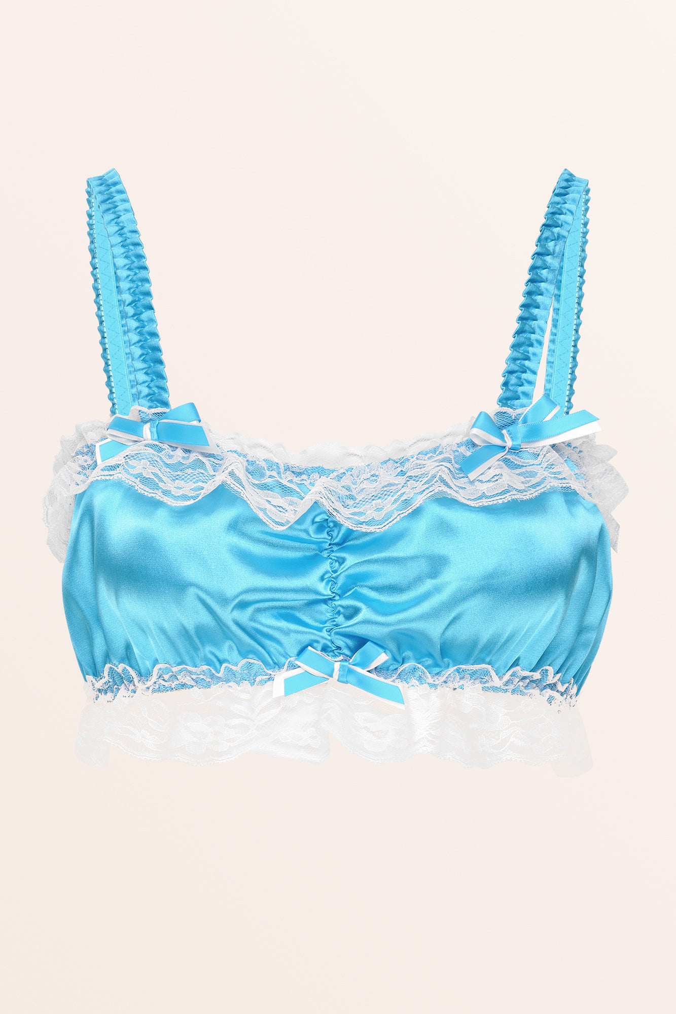 Sissy Satin Fitted Bralette - Aqua Blue – BlackButterfly