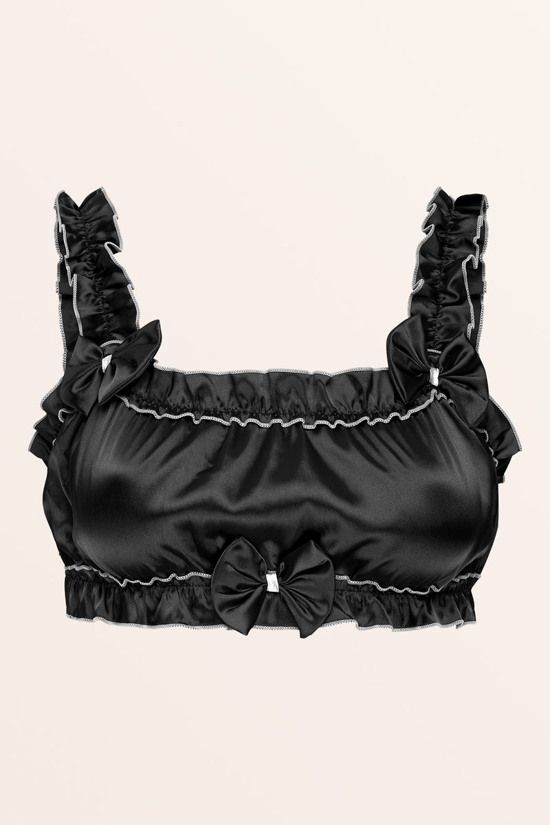 Sissy Ruffled Fitted Bralette - Black – BlackButterfly
