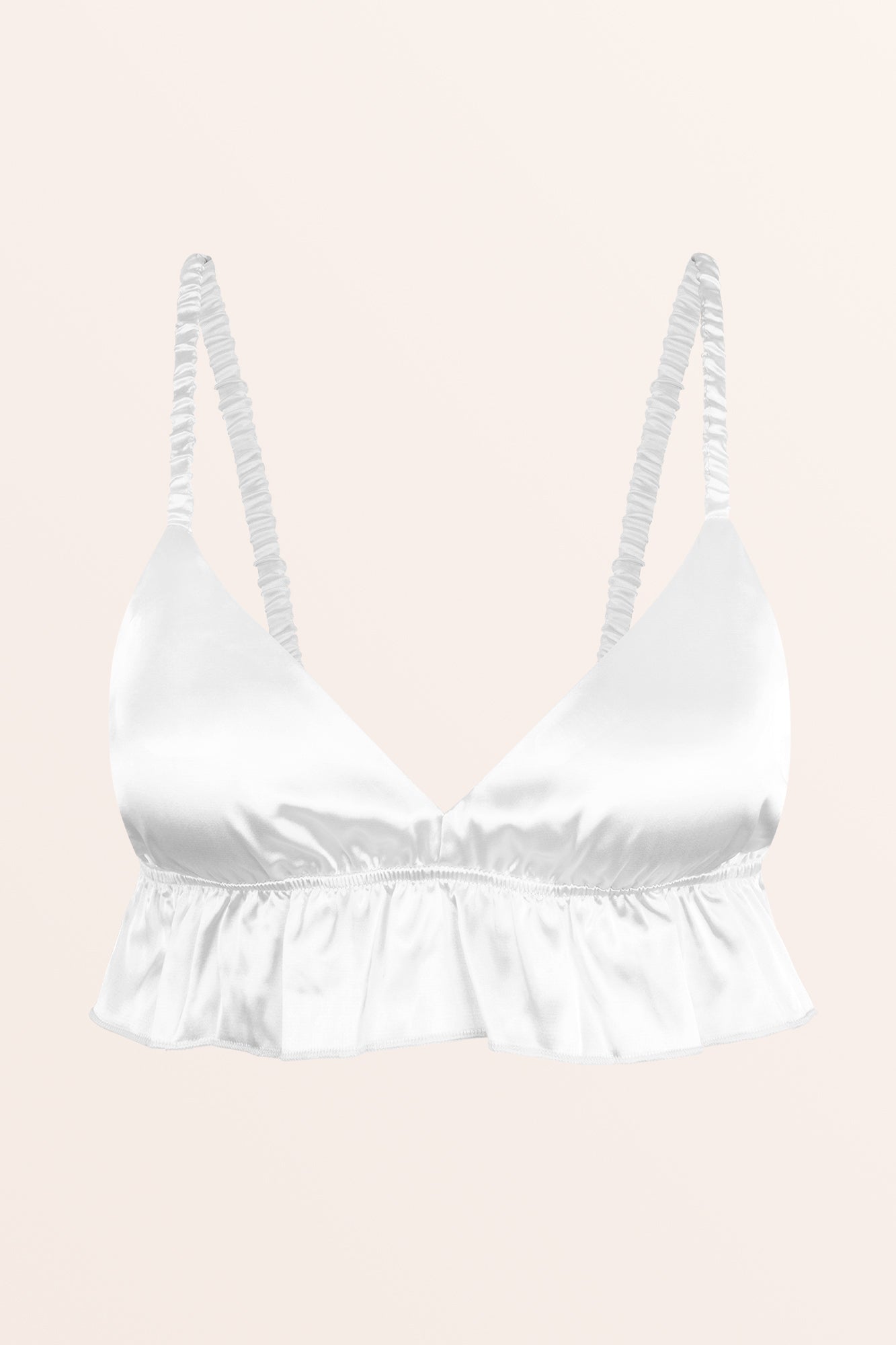 white satin bralette top