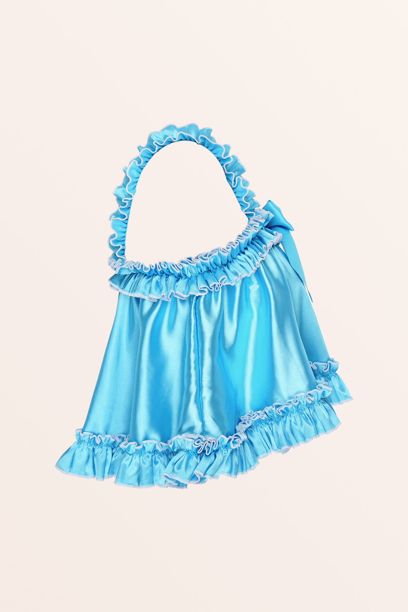 Satini Lingerie Satijn Sissy Babydoll Ruche Frilly Kant Nachtpon Negligé Cosplay Nachtkleding Jurk (Babyroze - Wit, S