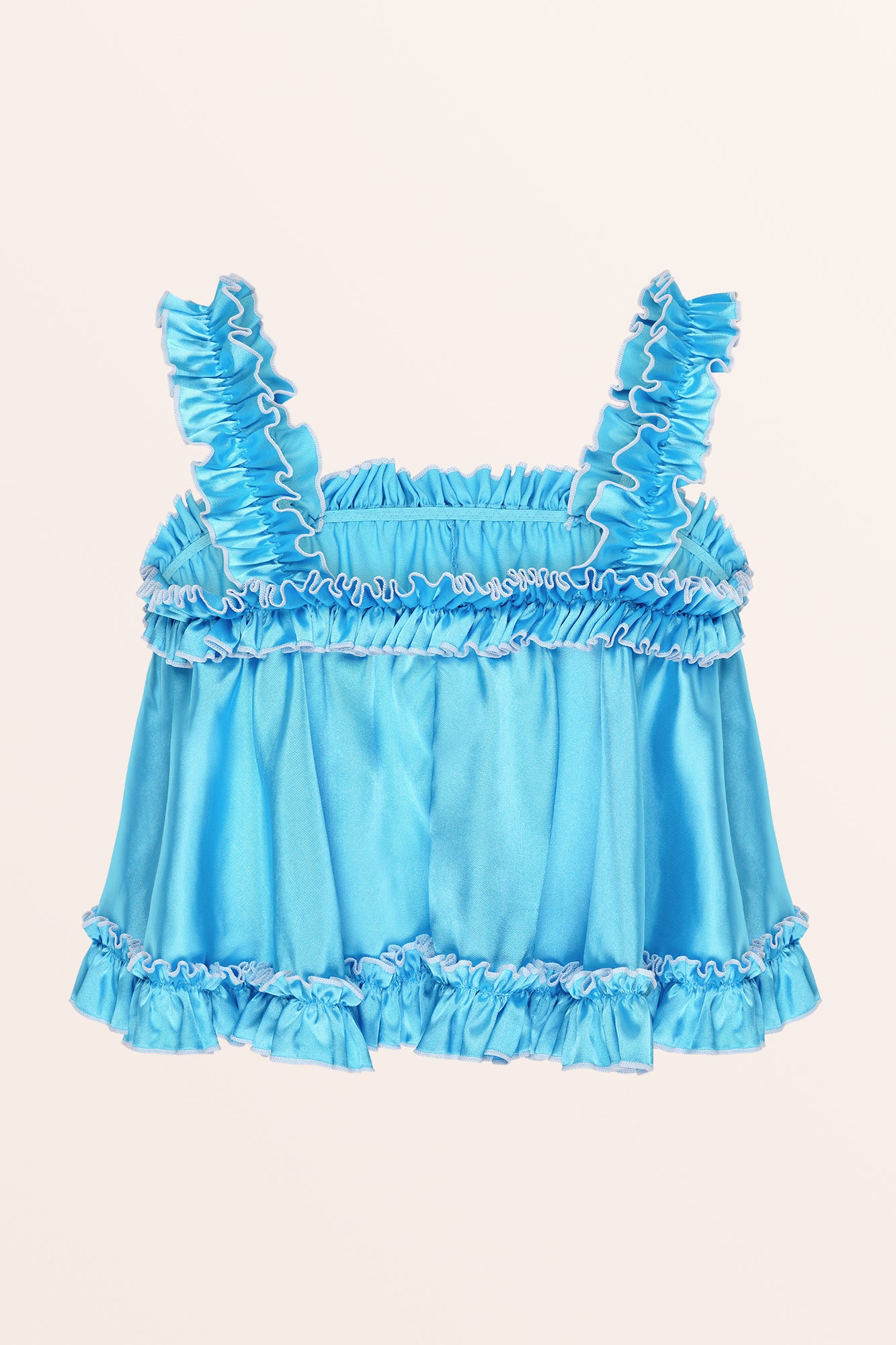 Satini Sissy Frilly Kant Getailleerd Satijn Bralette BH (Babyroze, XXL