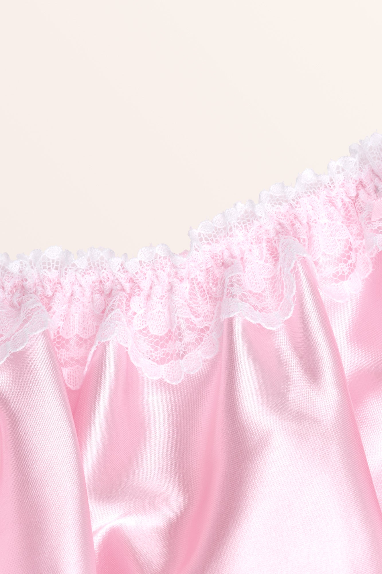 Satijnen Negligé Met Kant - Roze - Nachtkleding