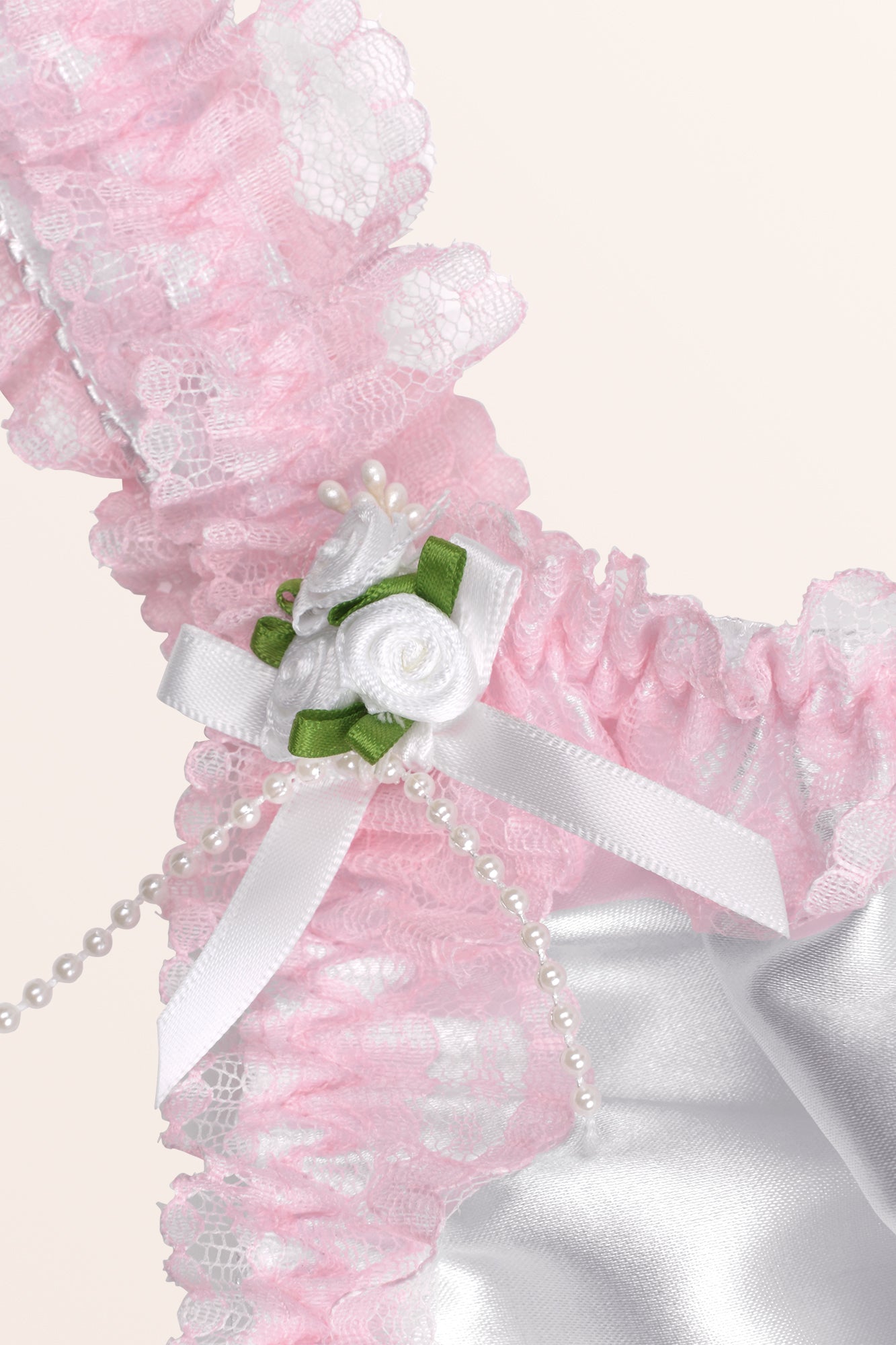 Nuisette Satin Dentelle Créateur De Beauté Paris - Taille M (FR38/US6/UK10/EU36), Rose, Occasion Parfait état