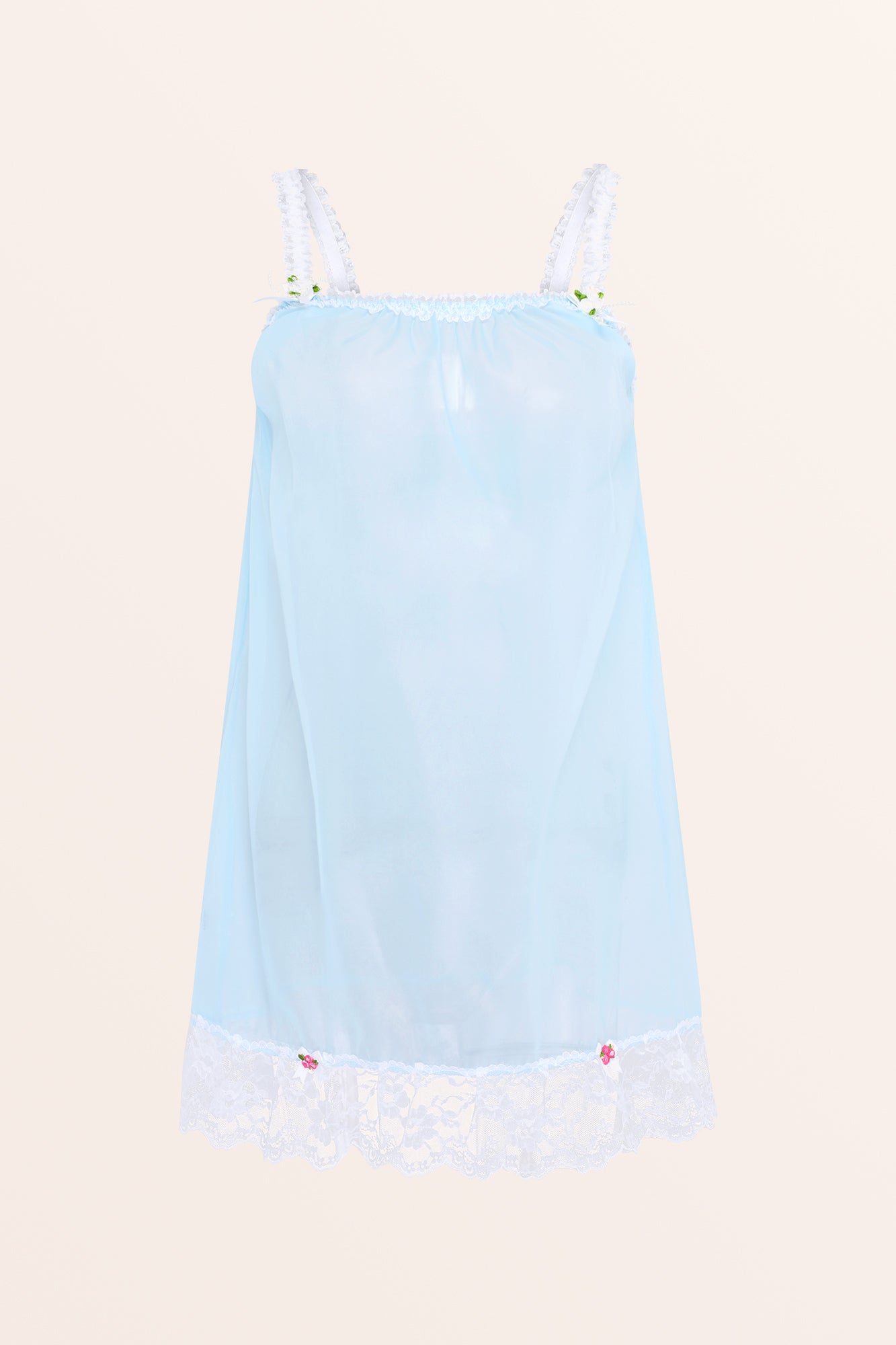 Satini Lingerie Sheer Sissy Babydoll Ruffles Frilly Lace Slip Nightwear