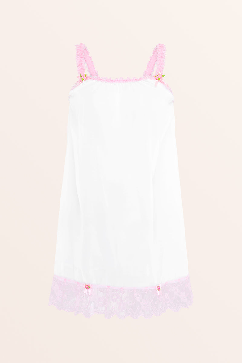 Moongirl Camicia Da Notte In Raso Bianco Con Motivo Floreale – Set Con Vestaglia, Pizzo E Spalline Regolabili - 2