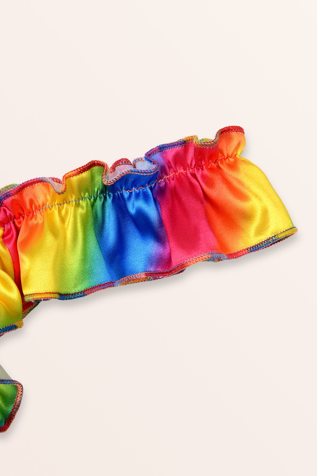 Satin Ruffle Low Rise Thong - Rainbow  BlackButterfly