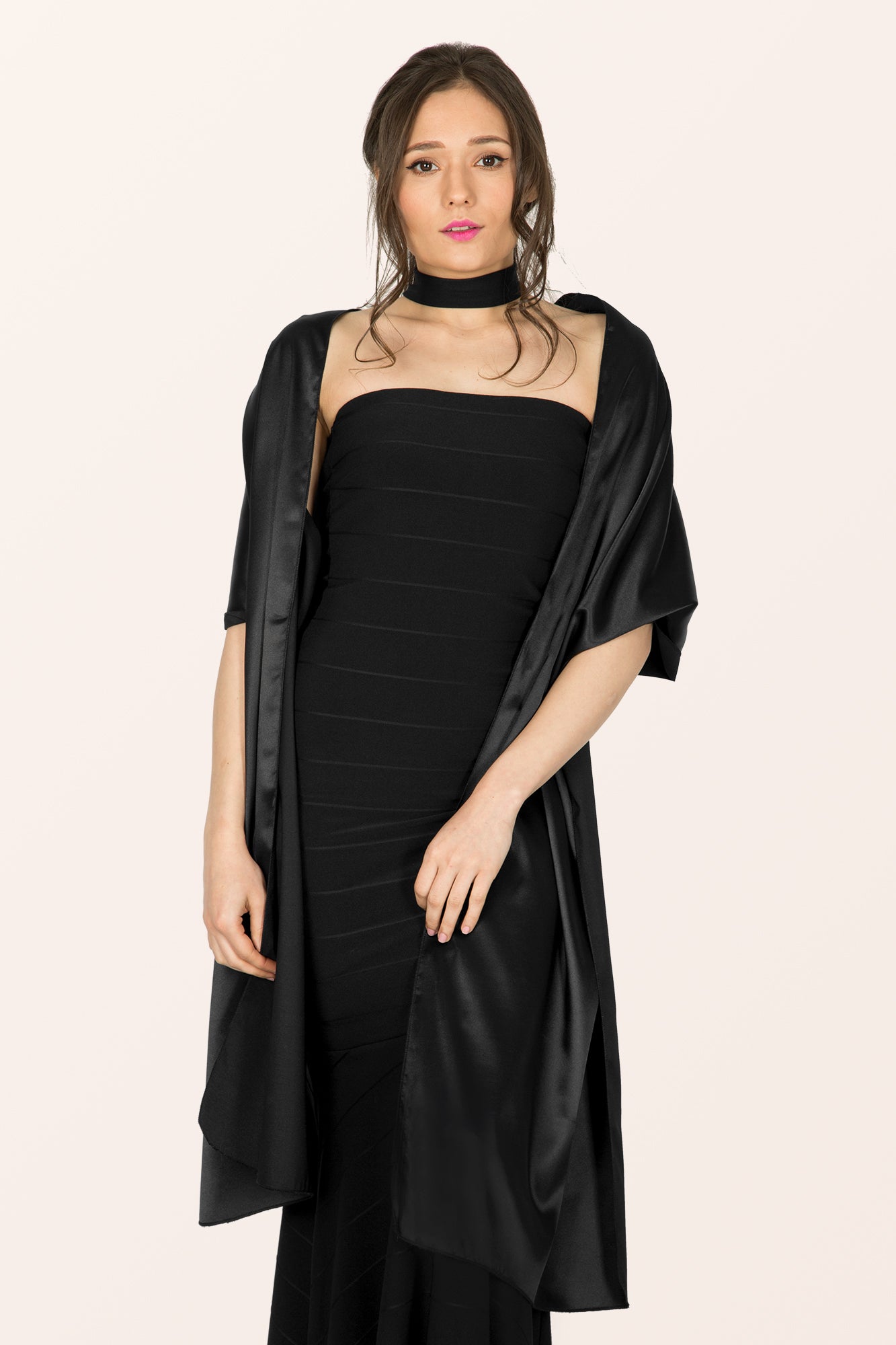 white collar dress black Black Midi Dress with Embellished White Collar – My Store main image 1
