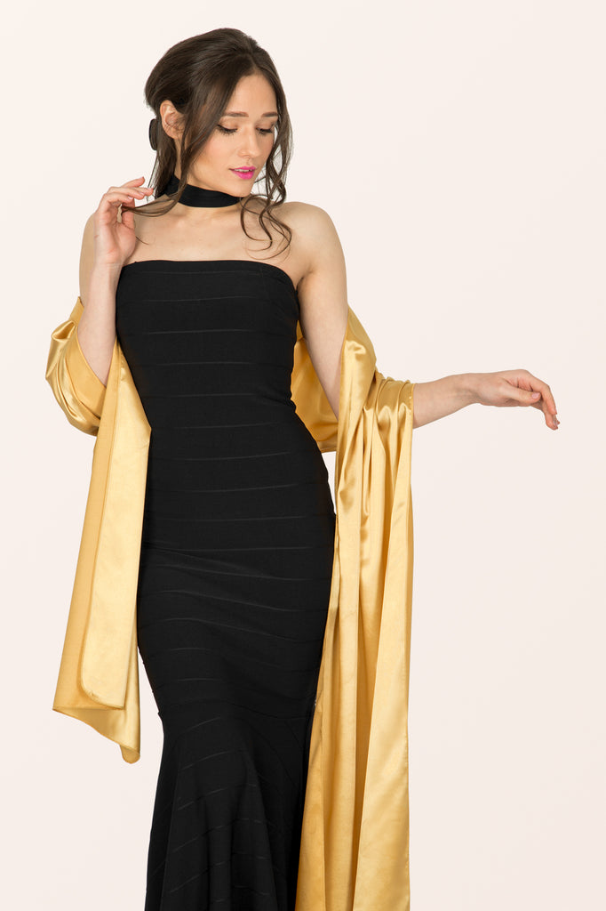 Satin Shawl - Black BlackButterfly Satin Shawl - Black BlackButterfly