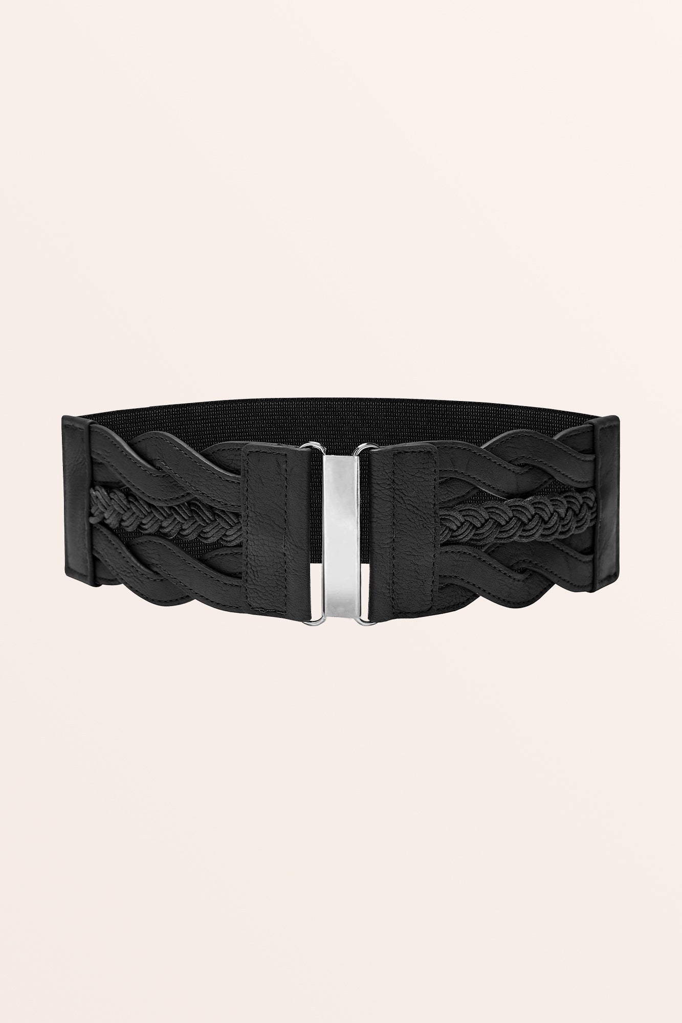 Black elastic waist outlet belt