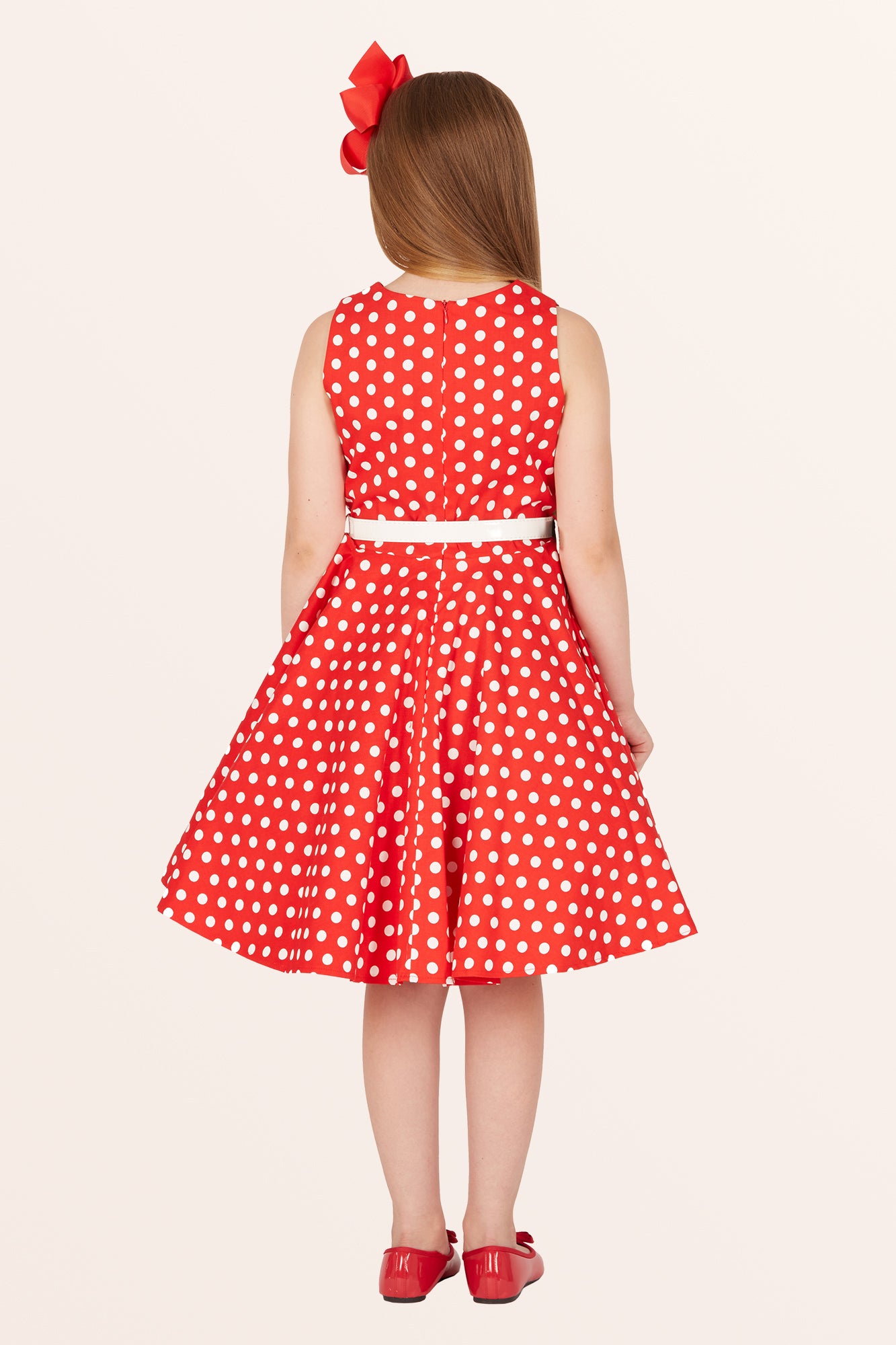 Kids Audrey Polka Dot Dress Red