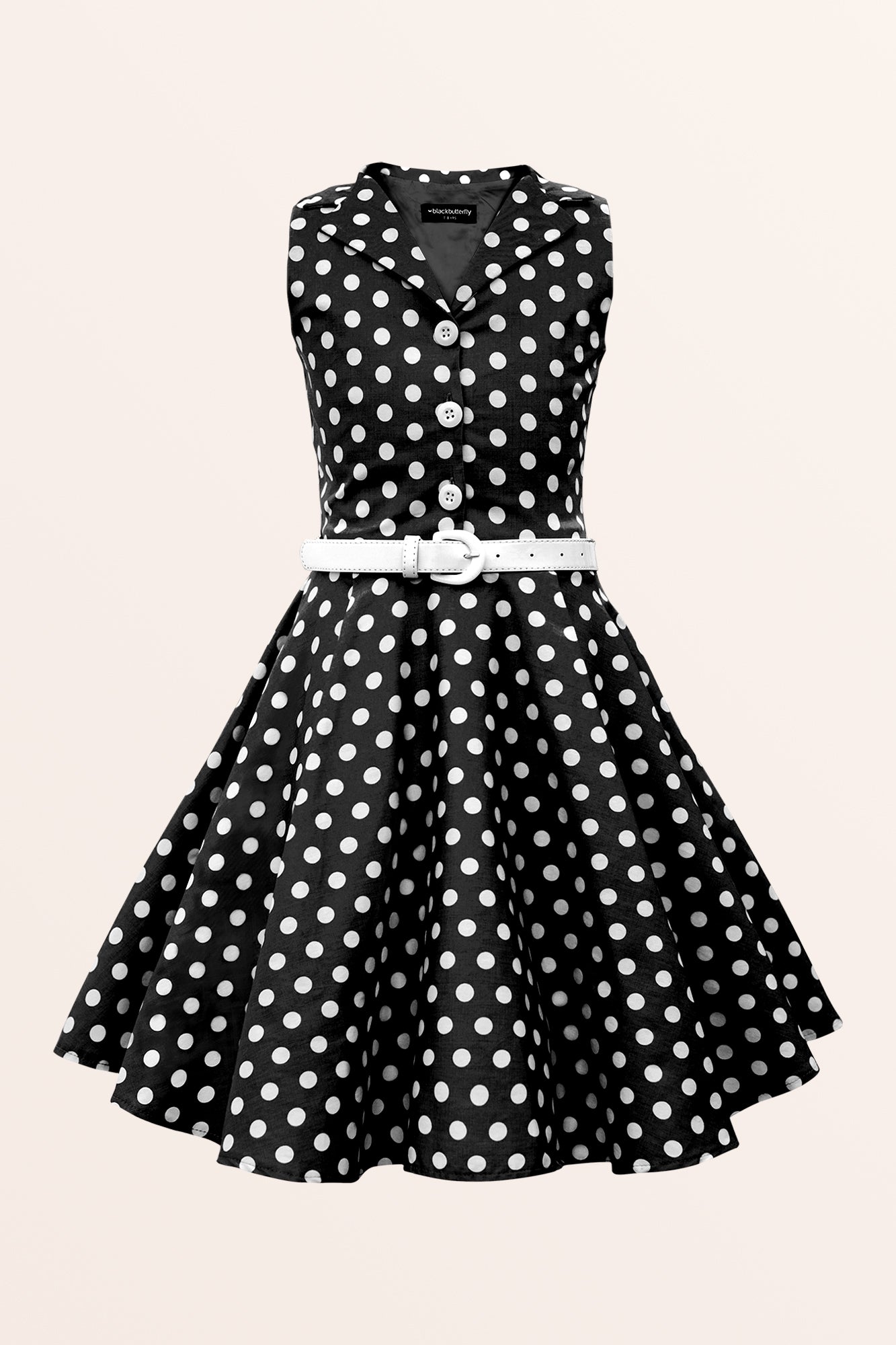 Kids Holly Polka Dot Dress - Black BlackButterfly Kids Holly Polka Dot Dress - Black BlackButterfly