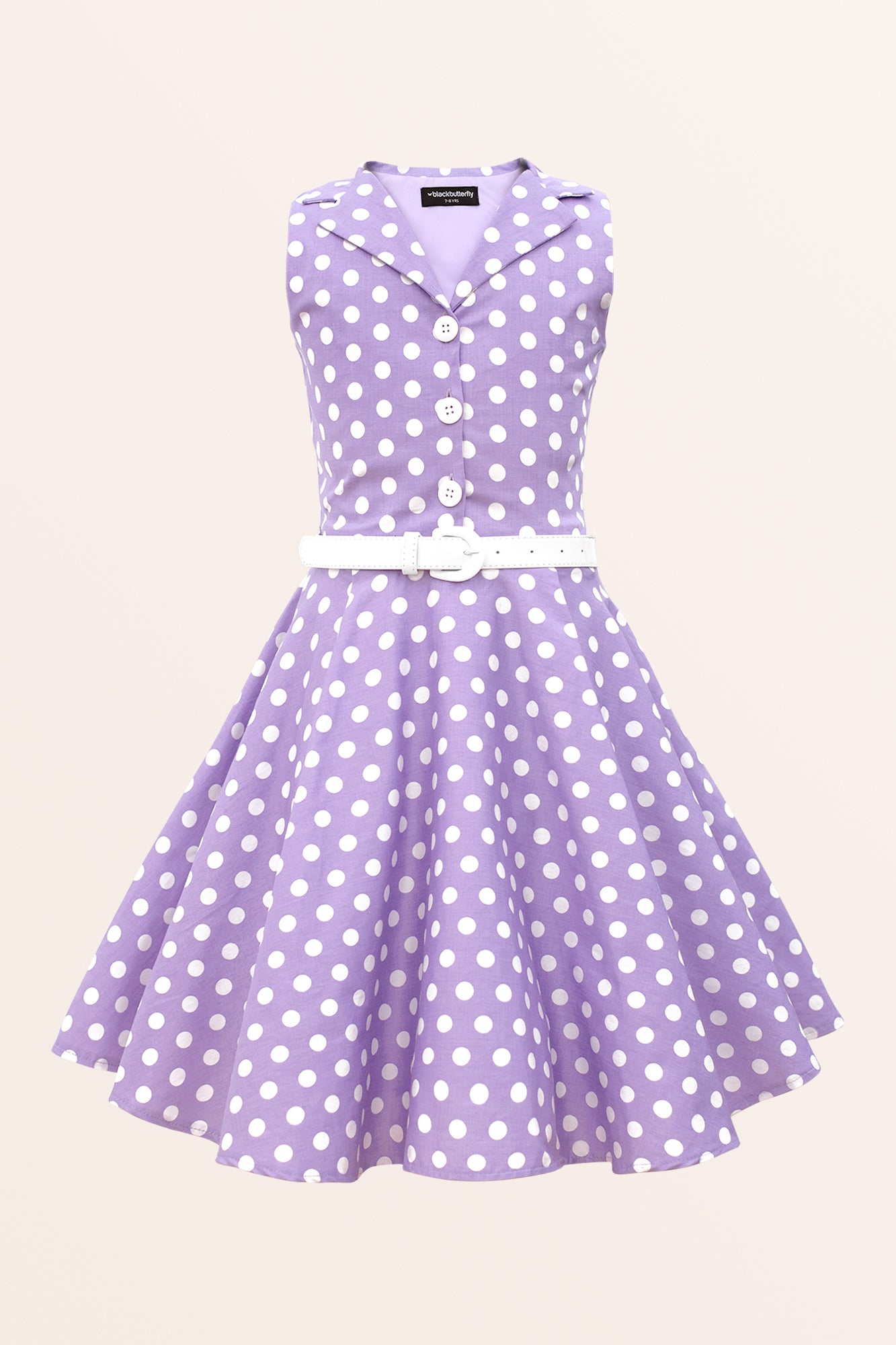 light purple polka dot dress White Polka Dots On Light Purple Background Polka Dots A-Line Dress by Bumblefuzzies