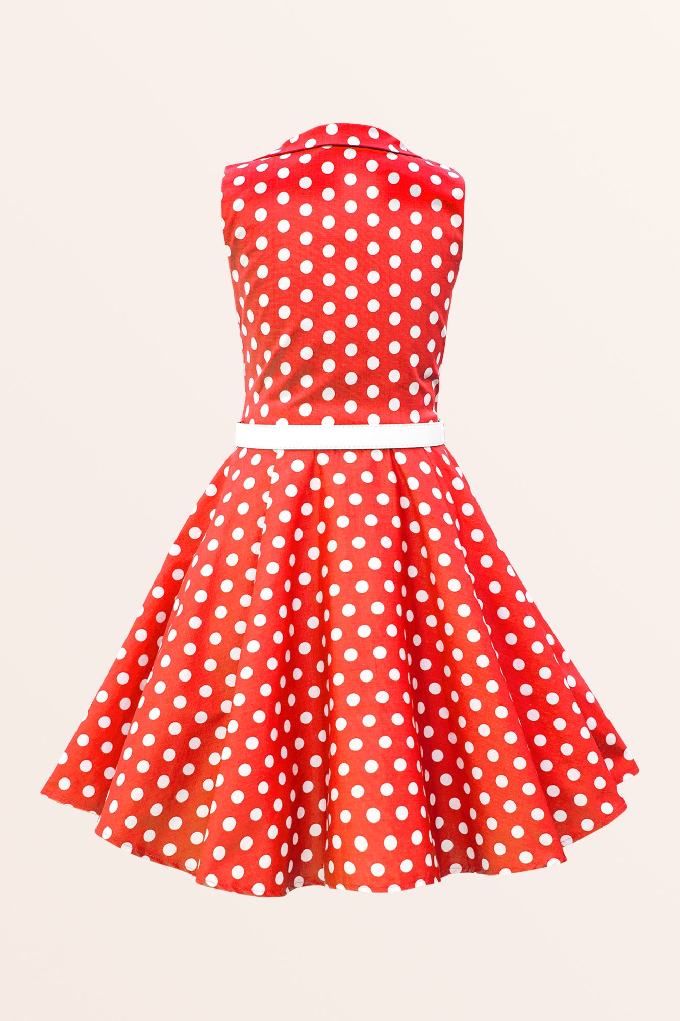 Kids 'Holly' Vintage Polka Dot 50's Girls Dress - Red / 7 - 8 Years Kids 'Holly' Vintage Polka Dot 50's Girls Dress - Red / 7 - 8 Years
