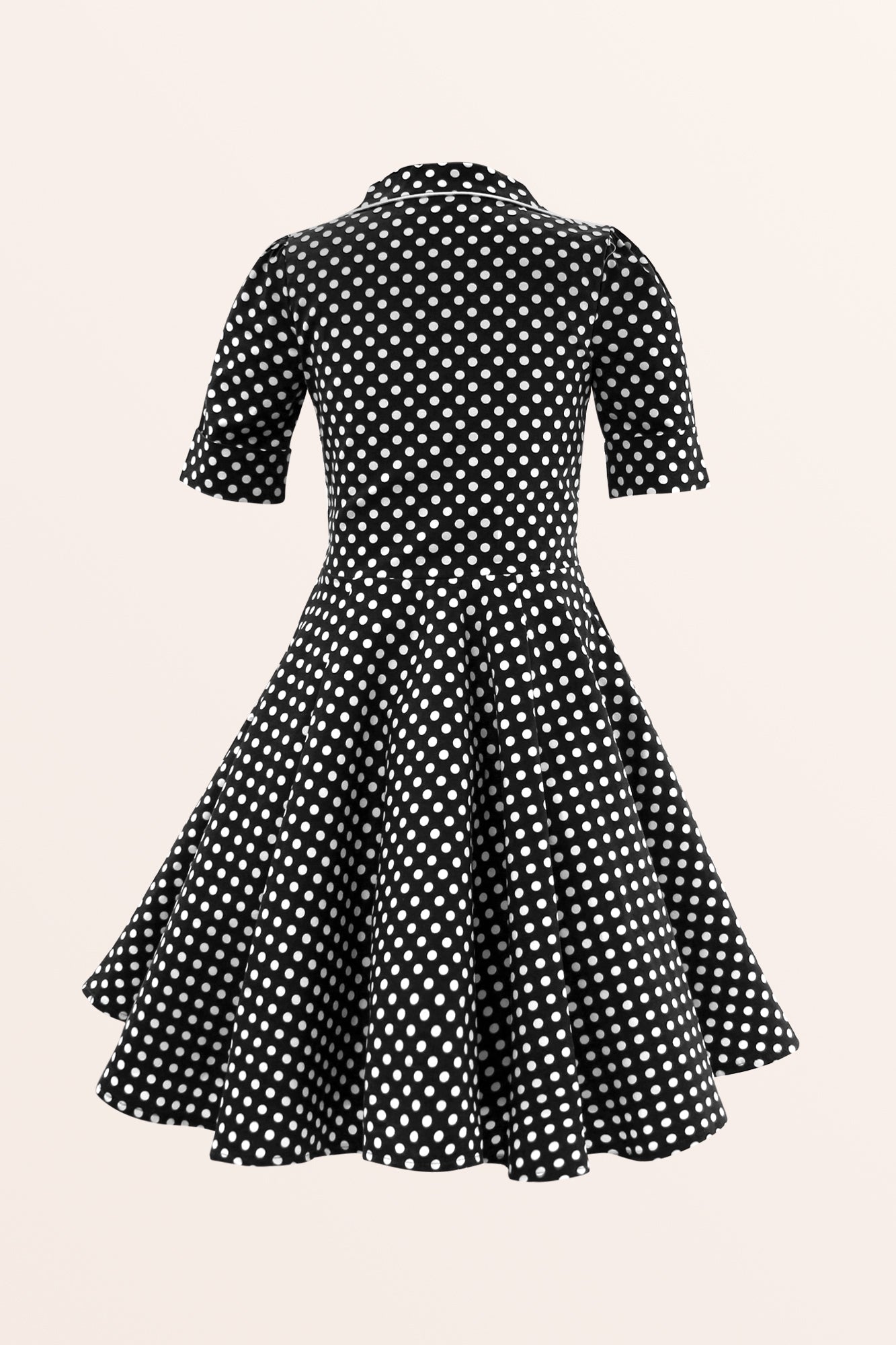 Kids 'Sabrina' Vintage Polka Dot 50's Girls Dress - Black / 3