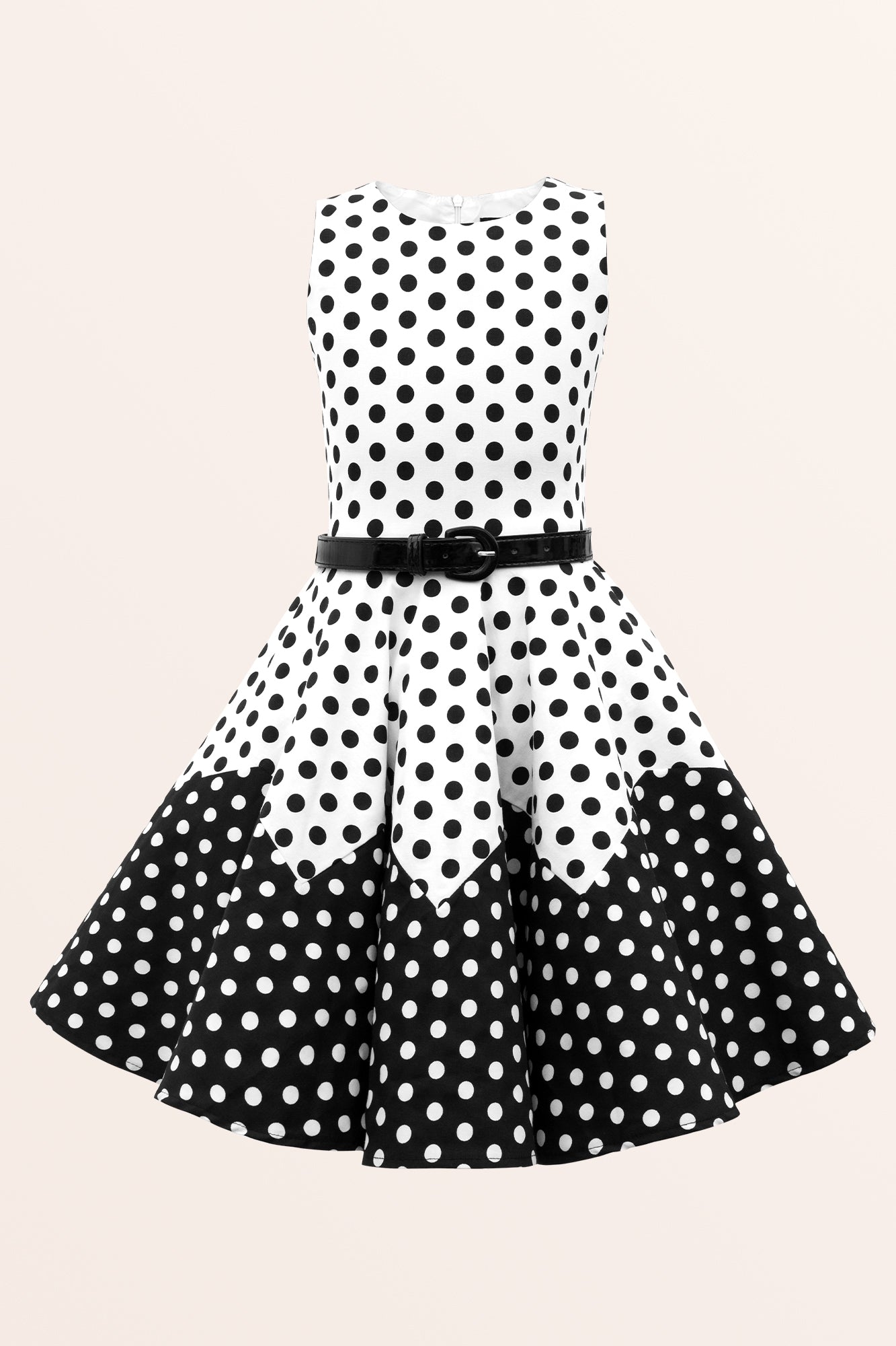 amazon black and white polka dot dress WHITE & BLACK RETRO DOTS MIDI DRESS