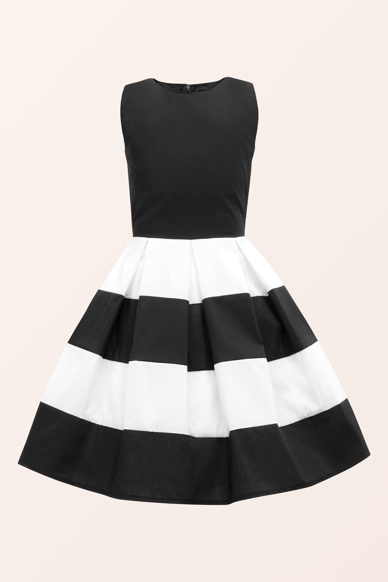 Kids 'Lilly' Vintage Striped 50's Children's Girls Dress - Black / 5 - 6 Years Kids 'Lilly' Vintage Striped 50's Children's Girls Dress - Black / 5 - 6 Years