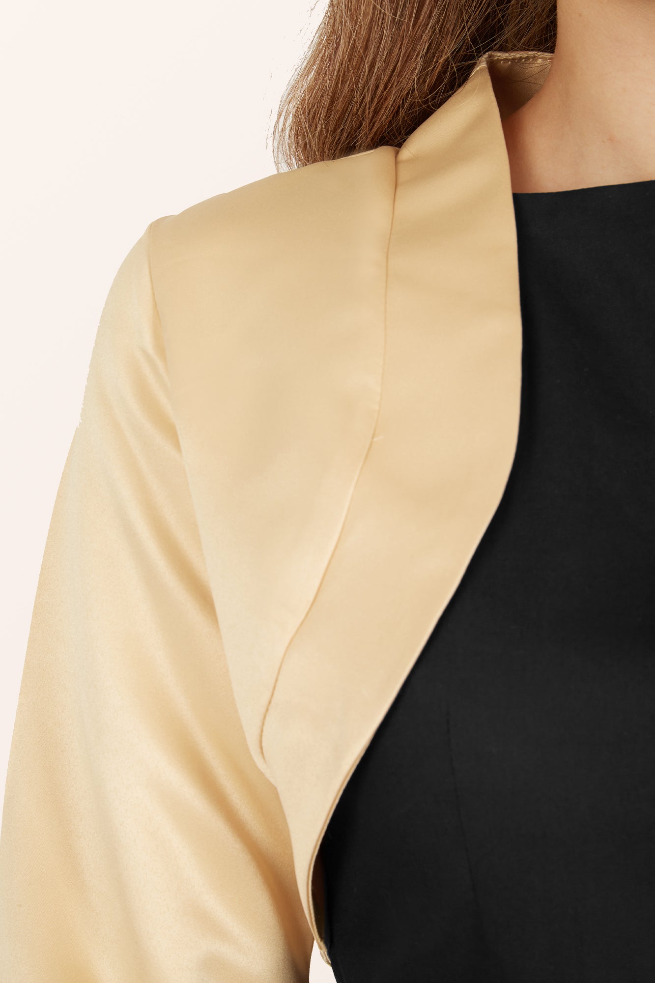 Bolero Donna In Raso Elegante Con Maniche Lunghe - Coprispalle Moda Per Serate E Occasioni Speciali - Foto 3