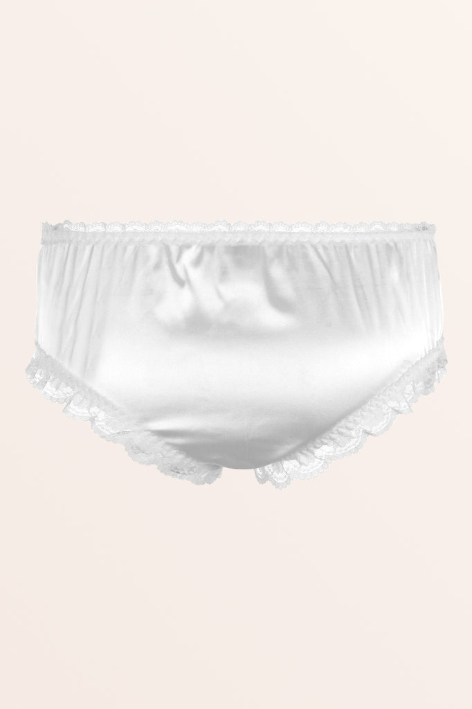 Satini Frilly Lace Ruffled Knickers - Silky Satin French Panties Lingerie